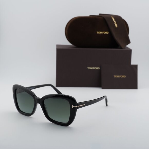 Tom Ford FT1008 01B Maeve Butterfly Sunglasses - Black/Smoke main image 8